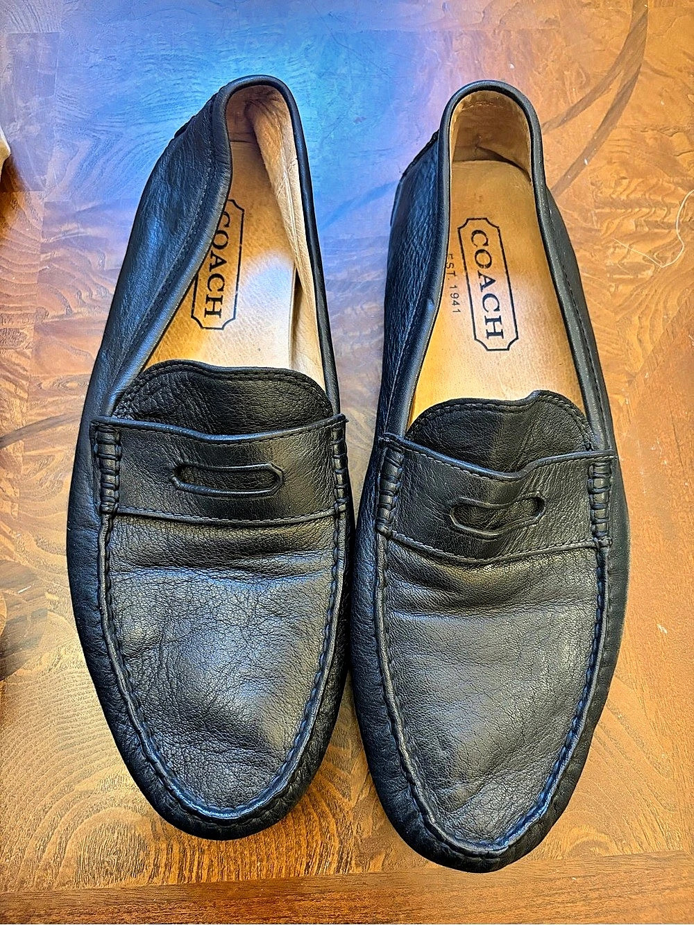 Coach 2000B Leather Loafers Black US 10M